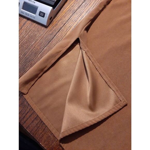 Large? MHM Melissa Harper Sleeveless Brown Round Neck Dress - Picture 3 of 5